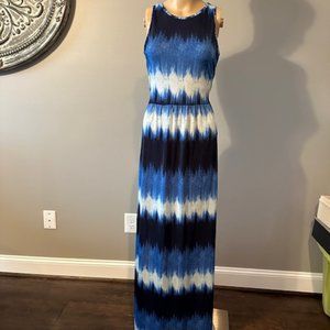 PAOLINO LIGHT, MED AND DARK BLUE MAXI DRESS